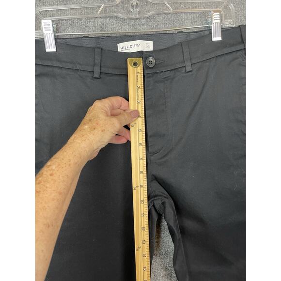 Hill City Everyday Pants Men's 31X32 Elastic Waist Black Flat Front Straight - Picture 5 of 14